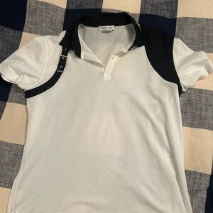 Alexander McQueen White and Black Polo Shirt